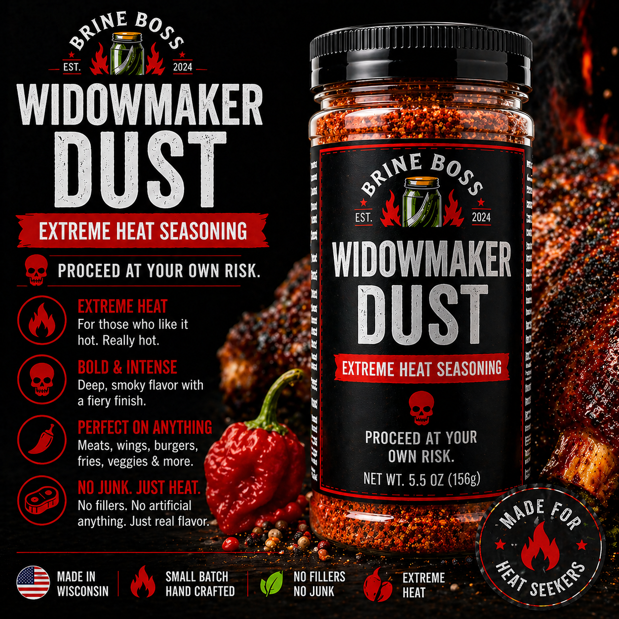 Widowmaker Dust ā Extreme Heat Seasoning